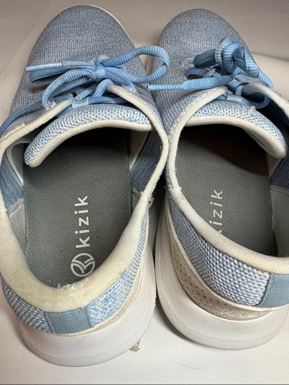 Kizik Light Blue Knit Athletic Slip On Sneakers Size 10.5 D